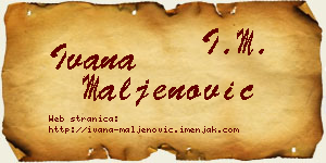 Ivana Maljenović vizit kartica
